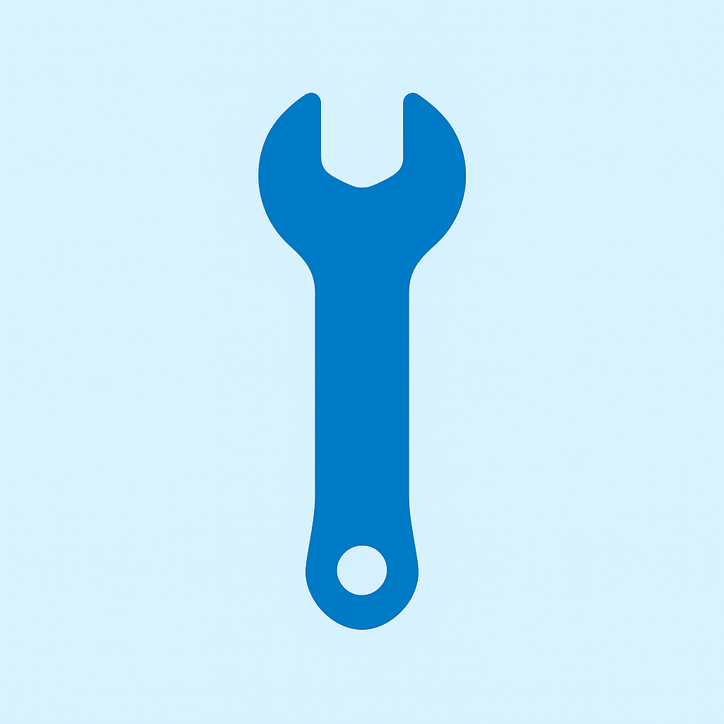 Mavi tamir anahtarı ikonu